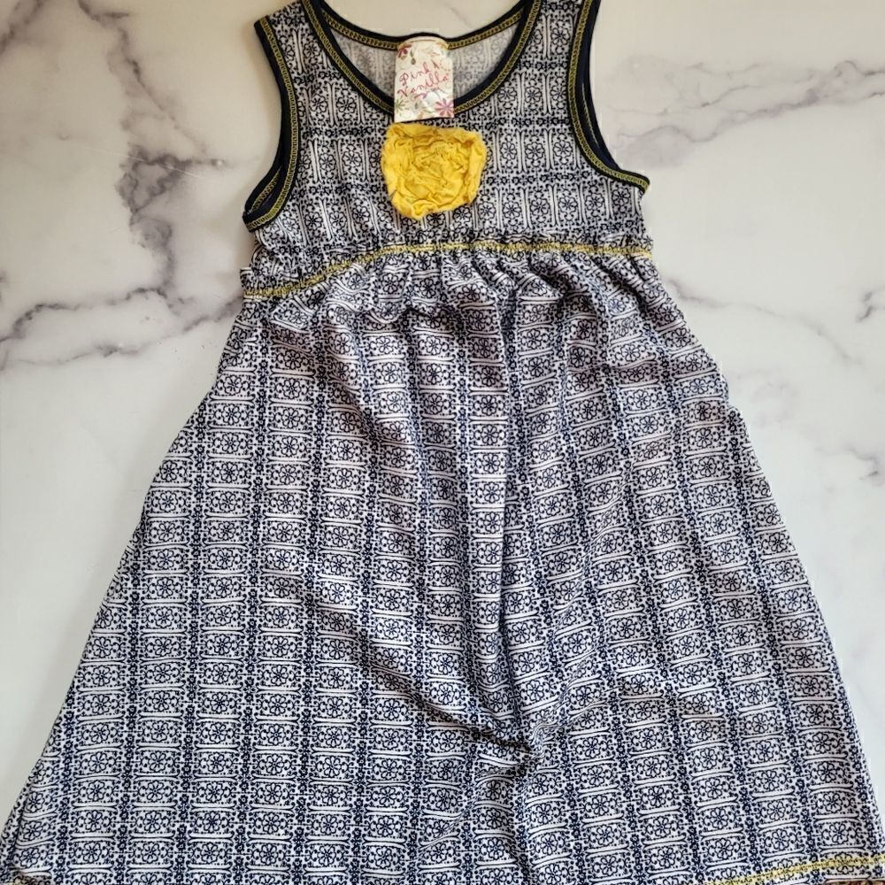 Pink Vanilla dress girls youth size 6 midi boho sleeveless pullover summer sun